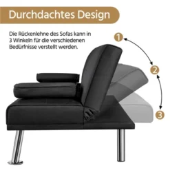 Yaheetech Convertible Futon Sofa Bed Tufted Fabric Futon With Cupholders And Pillows -Chic Furniture Store GUEST 26c68fc7 fb13 4eca 96ce c6582e23c7d9