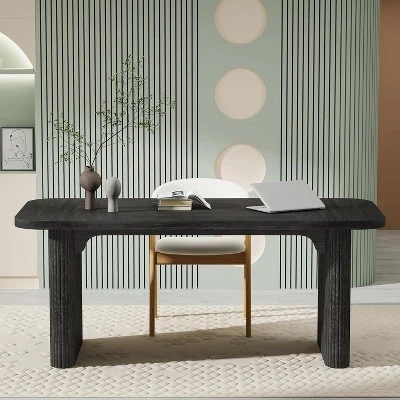 Tribesigns 62" Executive Desk, Large Office Computer Desk With Double Pedestal, Modern Simple Rectangle Writing Table For Home Office 3 Tribesigns 62" Executive Desk, Large Office Computer Desk With Double Pedestal, Modern Simple Rectangle Writing Table For Home Office - Image 3