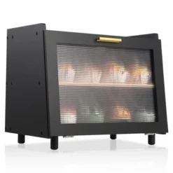 Rustic Black Bamboo Bread Box – 2-tier Freshness Keeper With Clear View Door & Elevated Design – Farmhouse Kitchen Organizer -Chic Furniture Store GUEST 26e2ee26 6172 48da 873b cb7fe51cb191