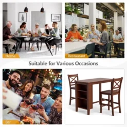 Costway 3PCS Counter Height Pub Dining Table Set W/ Storage Shelves&2 Bar Chairs 11 Costway 3PCS Counter Height Pub Dining Table Set W/ Storage Shelves&2 Bar Chairs -Chic Furniture Store GUEST 27842199 1917 4a6f af80 839a9f2e7608
