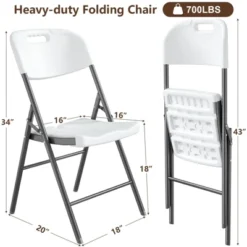 SKONYON 5-Piece Folding Card Table And Chairs Set, Portable Indoor/Outdoor Seating, White 8 SKONYON 5-Piece Folding Card Table And Chairs Set, Portable Indoor/Outdoor Seating, White -Chic Furniture Store GUEST 278fefaa 1019 4eea b983 e9f5986ed1e6