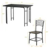 Costway 5 Piece Dining Set Home Kitchen Table 29.5'' And 4 Chairs With Metal Legs Modern Black