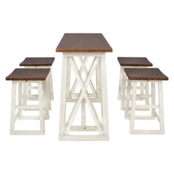 Rustic Wood Counter Height 5-Piece Dining Set With 4 Stools - ModernLuxe 15 Rustic Wood Counter Height 5-Piece Dining Set With 4 Stools - ModernLuxe -Chic Furniture Store GUEST 2b920427 a70d 45ba 9818 1ae646dcd210