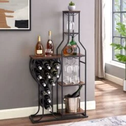 SEVOBAL Racks Versatile Use Five Tier Bakers Rack Durable Construction Multi-Room Function For Rooms, Antique Brown, 28.74"*9.53"*53.94" -Chic Furniture Store GUEST 2c779790 32c5 4ce3 8477 350ed318ae12