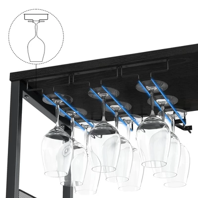 Corner Wine Rack, 3-Tier Freestanding Bar Cabinet For Kitchen, Living Room - 69x35x92cm With Glass Holder & Mesh Door 5 Corner Wine Rack, 3-Tier Freestanding Bar Cabinet For Kitchen, Living Room - 69x35x92cm With Glass Holder & Mesh Door - Image 5