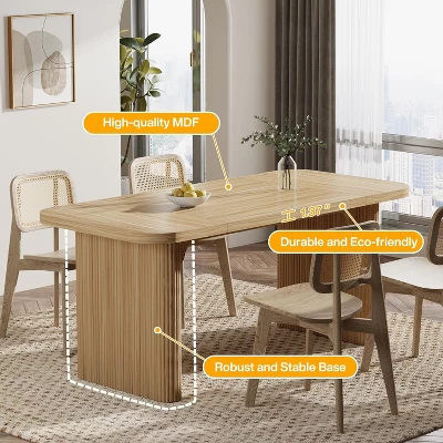 Tribesigns 62" Executive Desk, Large Office Computer Desk With Double Pedestal, Modern Simple Rectangle Writing Table For Home Office 7 Tribesigns 62" Executive Desk, Large Office Computer Desk With Double Pedestal, Modern Simple Rectangle Writing Table For Home Office - Image 7