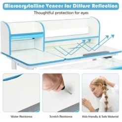 Costway Adjustable Height Kids Study Desk Drafting Table Computer Station PinkBlue -Chic Furniture Store GUEST 2eacc291 9562 4c4a 9586 75df8c9b45bb