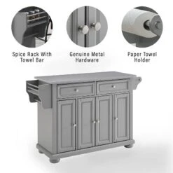 Alexandria Stainless Steel Top Kitchen Island/Cart Gray/Stainless Steel - Crosley -Chic Furniture Store GUEST 30f09c25 644a 4714 a2af 9fbe246381e1