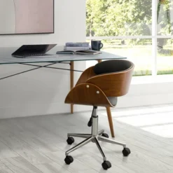 Faux Leather Curved Swivel Home Office Chair With Adjustable Seat Height Black/Brown - Teamson Home 13 Faux Leather Curved Swivel Home Office Chair With Adjustable Seat Height Black/Brown - Teamson Home -Chic Furniture Store GUEST 32bd6e80 c2e9 4be2 b78c 70e6e3ef0b73