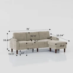 NicBex 3-Seater Linen Sofa Couch With Removable Storage Ottoman & Cup Holders,Upholstered Sleeper Sofa For Living Room,Bedroom -Chic Furniture Store GUEST 32c73cc3 e88e 48c1 a6ed 6f42971ec1fd