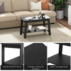 2-Tier Industrial Coffee Table With Storage Shelf For Small Apartment Living Room -Chic Furniture Store GUEST 33d32d74 9f27 4b0f b597 e30fdfbbf223