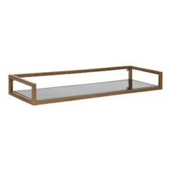 24" X 8" X 3" Blex Metal And Glass Wall Shelf - Kate & Laurel All Things Decor -Chic Furniture Store GUEST 398e7ff8 6b74 4e25 b863 afabbed209a3