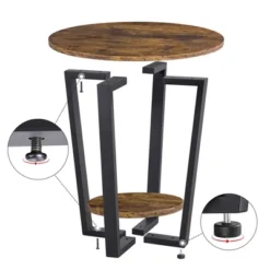 Yaheetech Industrial Side Table, Round Sofa Table With Storage Rack -Chic Furniture Store GUEST 3b8b81f2 4982 472c 9471 6fd343935751