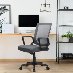 Chic Furniture Store 39 Yaheetech Adjustable Mid-Back Office Chair Computer Chair With Wheels