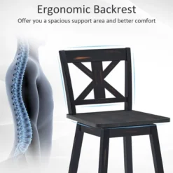 Costway Set Of 2 Bar Stools Swivel Counter Height Chair W/ Solid Wood Legs WhiteBlack 12 Costway Set Of 2 Bar Stools Swivel Counter Height Chair W/ Solid Wood Legs WhiteBlack -Chic Furniture Store GUEST 3c78103d e748 4656 82a2 e533106f26c6