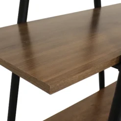 Sunnydaze Decor Sunnydaze 4-Shelf Industrial-Style Ladder Bookshelf - MDP With Powder-Coated Steel Frame - Brown -Chic Furniture Store GUEST 3cb40f7d 4215 49ee a520 7290381cc6d8