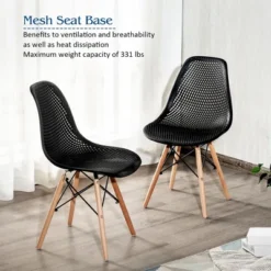 Costway Set Of 4 Plastic Hollow Out Chair Mid Century Modern Wood-Leg Seat 16 Costway Set Of 4 Plastic Hollow Out Chair Mid Century Modern Wood-Leg Seat -Chic Furniture Store GUEST 3d078866 98cd 41f0 a81c 1189cf3ca4ce