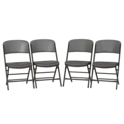 4pk Padded Commercial Grade Folding Chair Gray - Lifetime