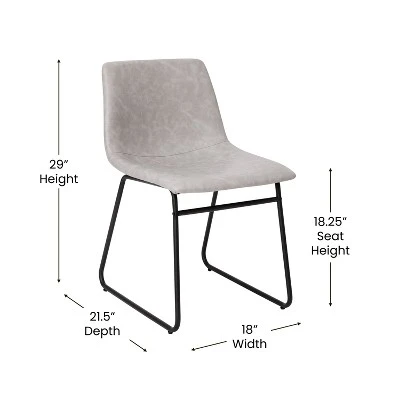 Emma And Oliver 18 Inch Indoor Dining Table Chairs, LeatherSoft Upholstery-Set Of 2 3 Emma And Oliver 18 Inch Indoor Dining Table Chairs, LeatherSoft Upholstery-Set Of 2 - Image 3