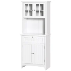 Gulches Elegant Versatile Buffet With Hutch - Kitchen Pantry Cabinet, Framed Glass Door, Drawer, Microwave Space, White 27"W X15.75"D X64.5"H 19 Gulches Elegant Versatile Buffet With Hutch - Kitchen Pantry Cabinet, Framed Glass Door, Drawer, Microwave Space, White 27"W X15.75"D X64.5"H -Chic Furniture Store GUEST 3e9a44c8 a255 4d7e 9ed8 8e71bf5e0a87