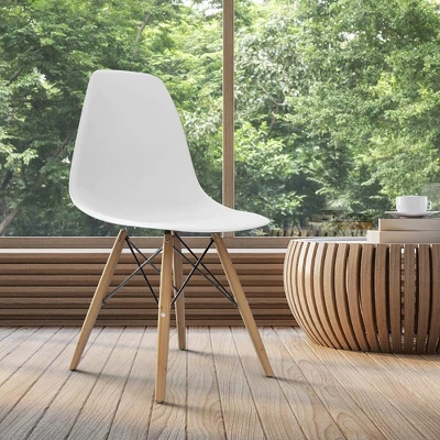 COSTWAY Set Of 4 Mid Century Modern Style Dining Side Chair Wood Leg 5 COSTWAY Set Of 4 Mid Century Modern Style Dining Side Chair Wood Leg - Image 5