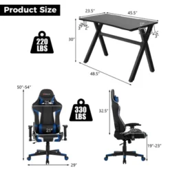 Costway X-Shaped Gaming Desk & Racing Style Massage Chair Set Home Office Black+White/Blue/Grey/Red 15 Costway X-Shaped Gaming Desk & Racing Style Massage Chair Set Home Office Black+White/Blue/Grey/Red -Chic Furniture Store GUEST 3f6f4810 fcc8 41f9 9b88 acf5626eb94c