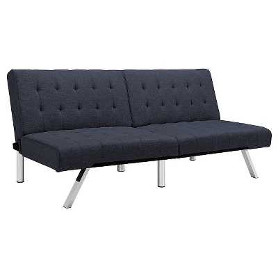 Eve Velvet Upholstered Convertible Futon - Room & Joy 1 Eve Velvet Upholstered Convertible Futon - Room & Joy