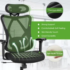 Costway Ergonomic High Back Mesh Office Chair W/ Adjustable Lumbar Support 13 Costway Ergonomic High Back Mesh Office Chair W/ Adjustable Lumbar Support -Chic Furniture Store GUEST 439c294a 31f2 430d 99a4 f9b01fc04613