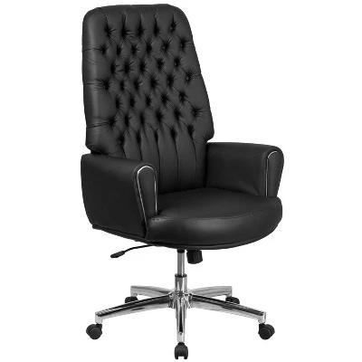 Merrick Lane High Back Button Tufted Faux Leather Swivel Home Office Chair With Welt Trimmed Arms 12 Merrick Lane High Back Button Tufted Faux Leather Swivel Home Office Chair With Welt Trimmed Arms - Image 12