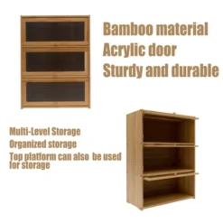 YIYIBYUS 3 Tiers Kitchen Countertop Pantry Storage Cabinet, Log Color -Chic Furniture Store GUEST 453c571a db21 4cf2 827c 57eb46e1631f