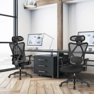 Costway Ergonomic High Back Mesh Office Chair W/ Adjustable Lumbar Support 3 Costway Ergonomic High Back Mesh Office Chair W/ Adjustable Lumbar Support - Image 3