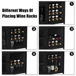Corner Wine Rack, 3-Tier Freestanding Bar Cabinet For Kitchen, Living Room - 69x35x92cm With Glass Holder & Mesh Door 13 Corner Wine Rack, 3-Tier Freestanding Bar Cabinet For Kitchen, Living Room - 69x35x92cm With Glass Holder & Mesh Door -Chic Furniture Store GUEST 45a901d5 cc6e 4397 9042 70f486e64757