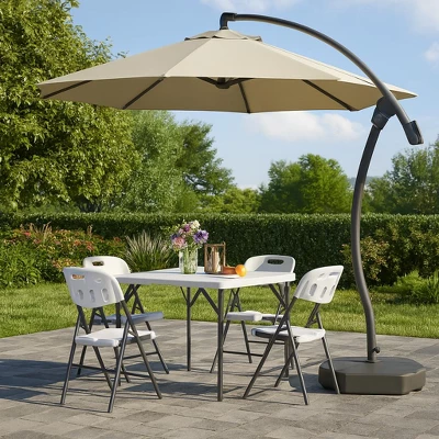 SKONYON 5-Piece Folding Card Table And Chairs Set, Portable Indoor/Outdoor Seating, White 2 SKONYON 5-Piece Folding Card Table And Chairs Set, Portable Indoor/Outdoor Seating, White - Image 2