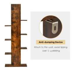 Costway 8-shelf Bookcase Freestanding Tree Shelf Display Storage Stand BlackWhite -Chic Furniture Store GUEST 4644b299 d960 47ef b17e a7d9da90b5c9