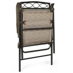 Costway Set Of 4 Patio Folding Chairs Sling Portable Dining Chair Set W/ Armrest -Chic Furniture Store GUEST 46462d03 9987 4d60 8824 55fcd0a632e5