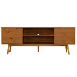 Solid Wood Mid-Century Modern TV Stand For TVs Up To 80" - Saracina Home -Chic Furniture Store GUEST 48805313 cc17 4994 abcd 906cc16aab94