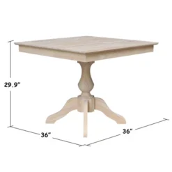 29.9" Dining Tables Sparks Square Top Pedestal Unfinished - International Concepts -Chic Furniture Store GUEST 48b93961 7509 4c5a a910 51ea10d0111d