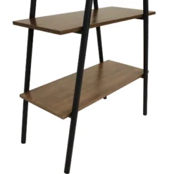 Sunnydaze Decor Sunnydaze 4-Shelf Industrial-Style Ladder Bookshelf - MDP With Powder-Coated Steel Frame - Brown -Chic Furniture Store GUEST 49261042 8601 4180 8758 4780f1d0c150