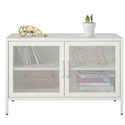 RealRooms Shadwick 2 Door Storage Cabinet-Mesh Metal Locker -Chic Furniture Store GUEST 4a525949 78ad 484f 82df 3a87c5a17977