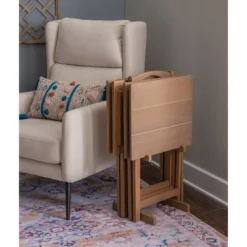 Acacia Tray Table Set Gray - Linon -Chic Furniture Store GUEST 4b102603 b4d3 4c02 9748 d2a04b7b86e2