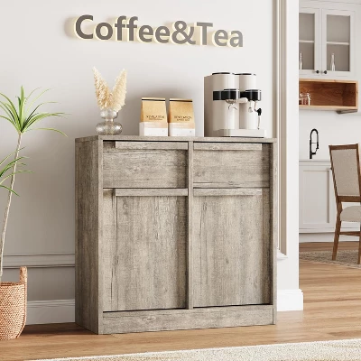 Sideboard Buffet Cabinet With 2 Drawers, 31.5" Large Coffee Cabinet With Storage, Modern Storage Buffet Table For Kitchen Dining Room, Living Room 2 Sideboard Buffet Cabinet With 2 Drawers, 31.5" Large Coffee Cabinet With Storage, Modern Storage Buffet Table For Kitchen Dining Room, Living Room - Image 2