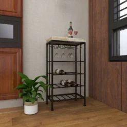 Industrial Metal Rectangle Wine Rack Black - Olivia & May -Chic Furniture Store GUEST 4c20d8d7 b1cc 46b3 b406 260d5c957b77