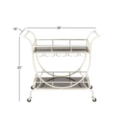 Modern 2 Tier Cart Silver - Olivia & May -Chic Furniture Store GUEST 4cd1e65b 3c59 4722 bf91 0e4102fa4f26