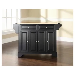 LaFayette Natural Wood Top Kitchen Island - Black - Crosley -Chic Furniture Store GUEST 4cfbed84 0cf0 4800 9c13 f87b4d2c1979