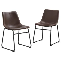 Set Of 2 Laslo Modern Upholstered Faux Leather Dining Chairs - Saracina Home -Chic Furniture Store GUEST 4df149f4 10cd 43f6 ae87 21d2762646ef