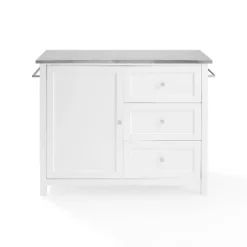 Soren Stainless Steel Top Kitchen Island/Cart Stainless Steel /White - Crosley -Chic Furniture Store GUEST 4f2b86d4 aec4 466f b33d af65ecee46a0