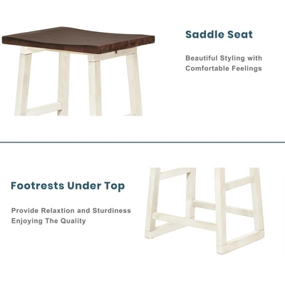 Rustic Wood Counter Height 5-Piece Dining Set With 4 Stools - ModernLuxe 7 Rustic Wood Counter Height 5-Piece Dining Set With 4 Stools - ModernLuxe - Image 7