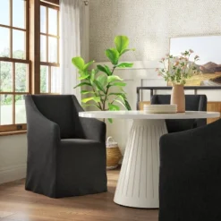 Sloped Arm Slipcovered Dining Chair - Threshold™ -Chic Furniture Store GUEST 528882e9 f5e2 4039 8119 a472107c98ab