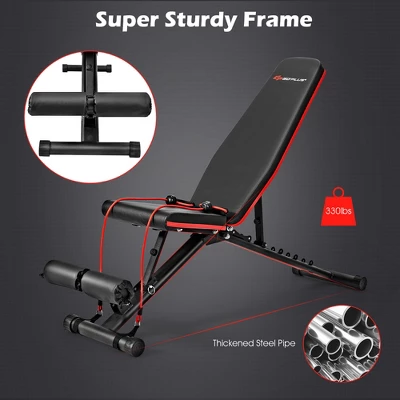 Costway Foldable Weight Bench Multifunctional Dumbbell Gym Bench W/Elastic Ropes 5 Costway Foldable Weight Bench Multifunctional Dumbbell Gym Bench W/Elastic Ropes - Image 5