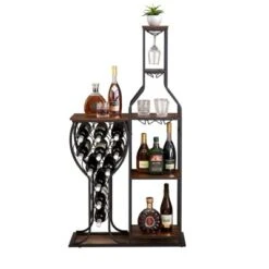 SEVOBAL Racks Versatile Use Five Tier Bakers Rack Durable Construction Multi-Room Function For Rooms, Antique Brown, 28.74"*9.53"*53.94"